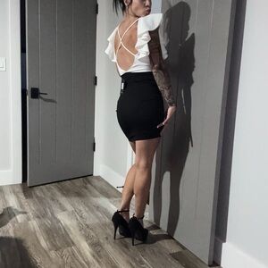 Fashion Nova Monochrome Backless Dress